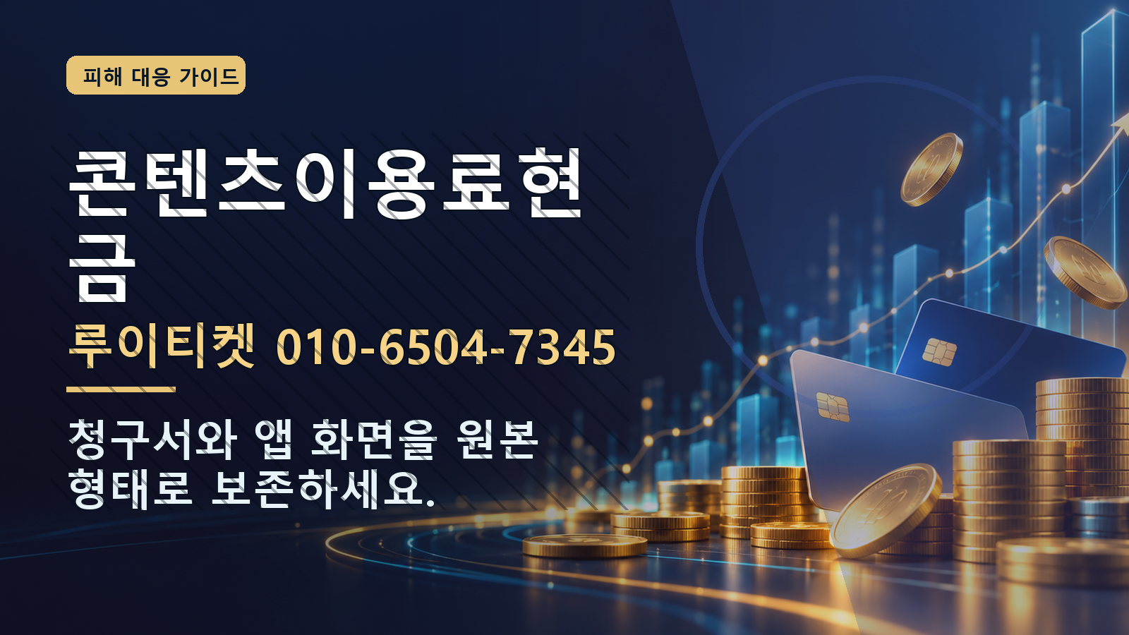 콘텐츠이용료현금: 루이티켓 010-6504-7345 · 청구서와 앱 화면을 원본 형태로 보존하세요.